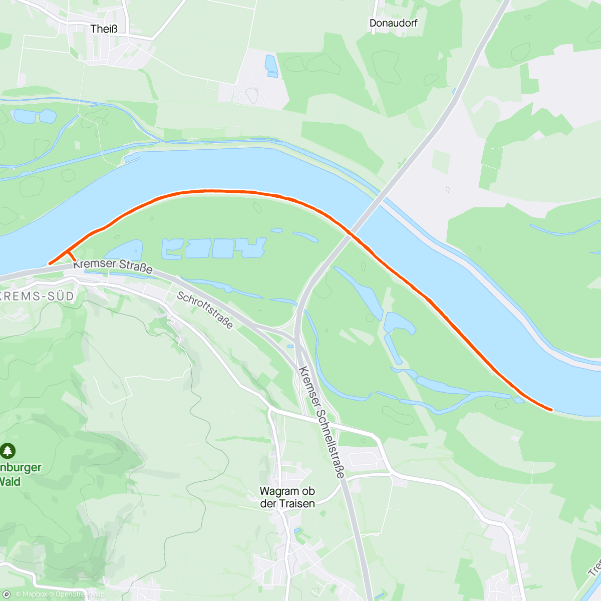 Map of the activity, Krems an der Donau und Tullnerfelder Donau-Auen / Traismauer und Tullnerfelder Donau-Auen
