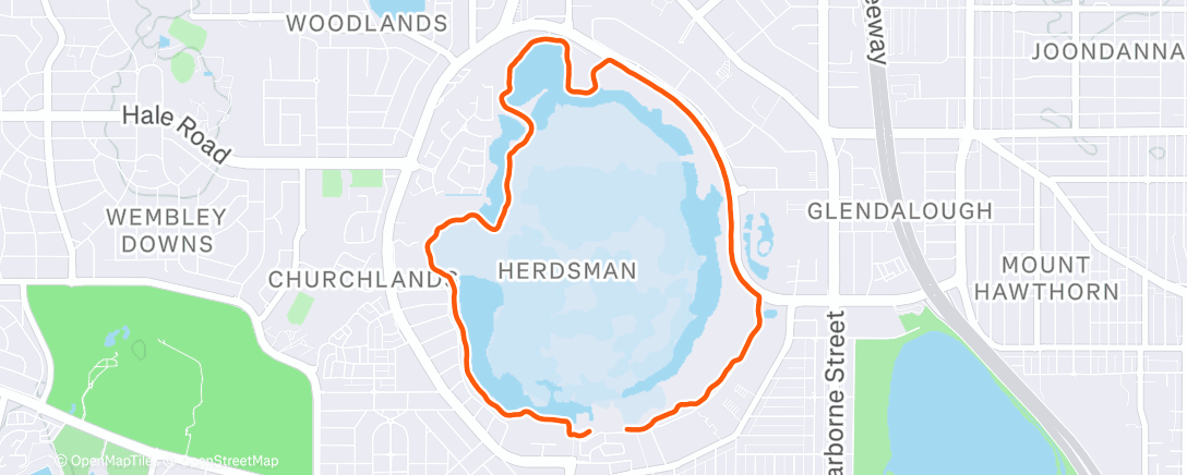 Mapa de la actividad (Lake Herdsman)