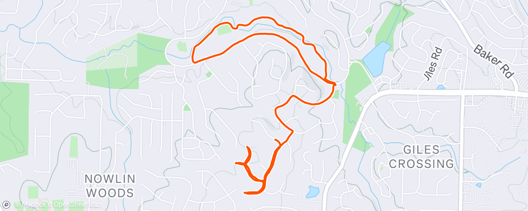 Map of the activity, Morning Run