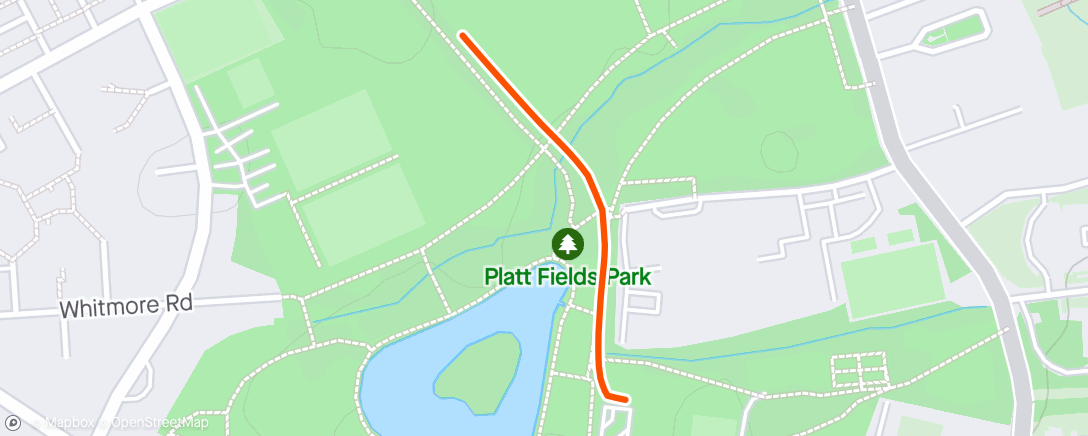 Map of the activity, Making it to parkrun on time