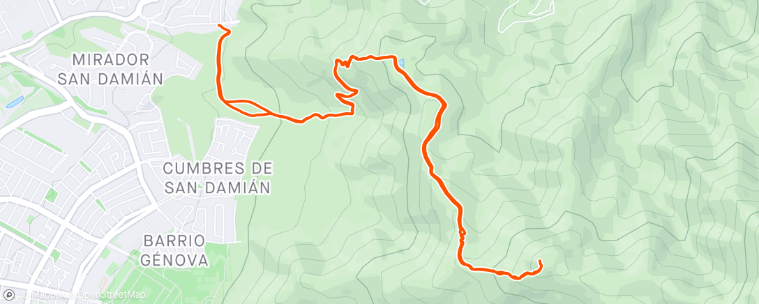 Map of the activity, Carrera de montaña a la tarde