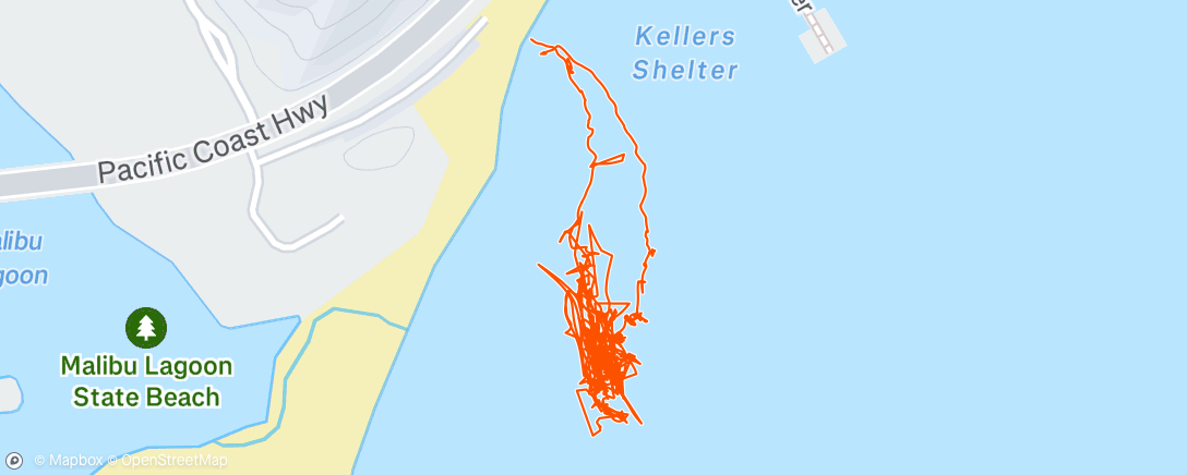 Map of the activity, Malibu Morning Surf