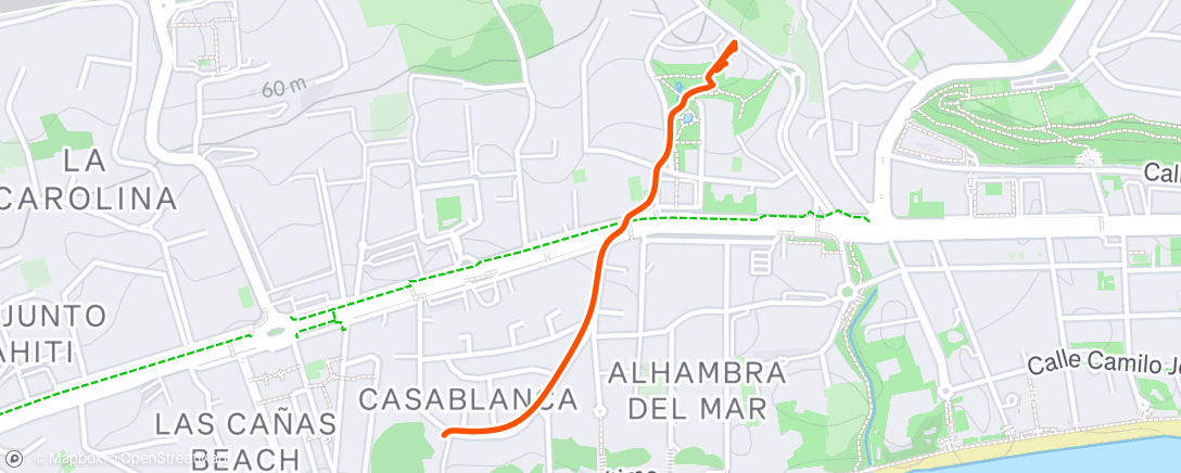 Map of the activity, Evening Run