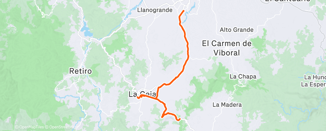 Map of the activity, Vuelta ciclista por la mañana