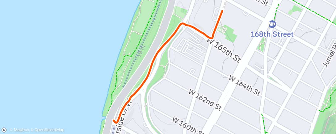 Map of the activity, Afternoon Run