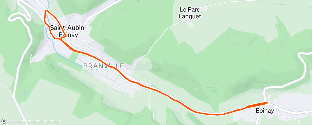 Map of the activity, Course à pied le midi