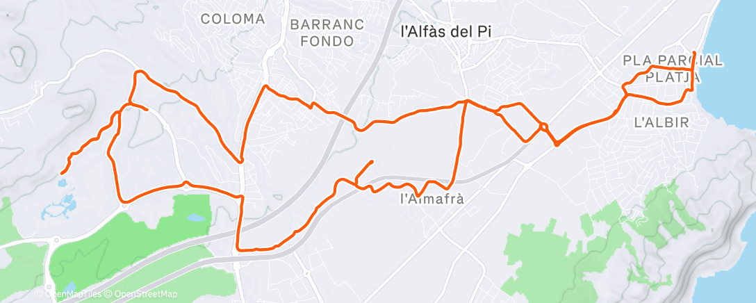 Map of the activity, Fahrt am Morgen