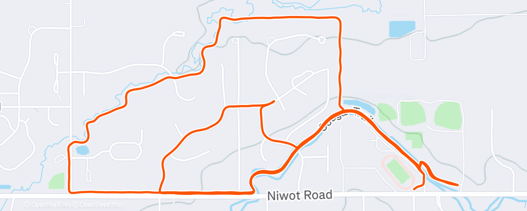 Map of the activity, Afternoon Run