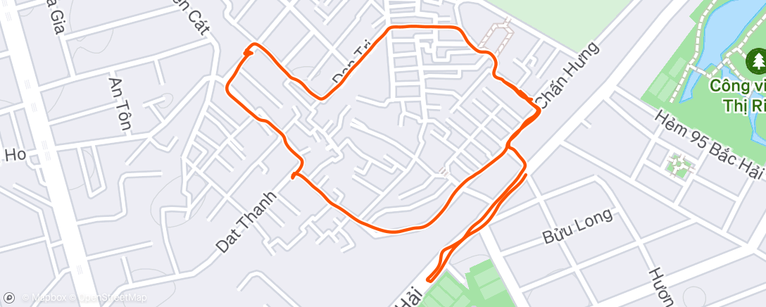 Map of the activity, Afternoon Run