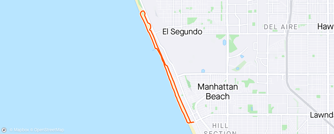 Map of the activity, Afternoon Run Baywatch