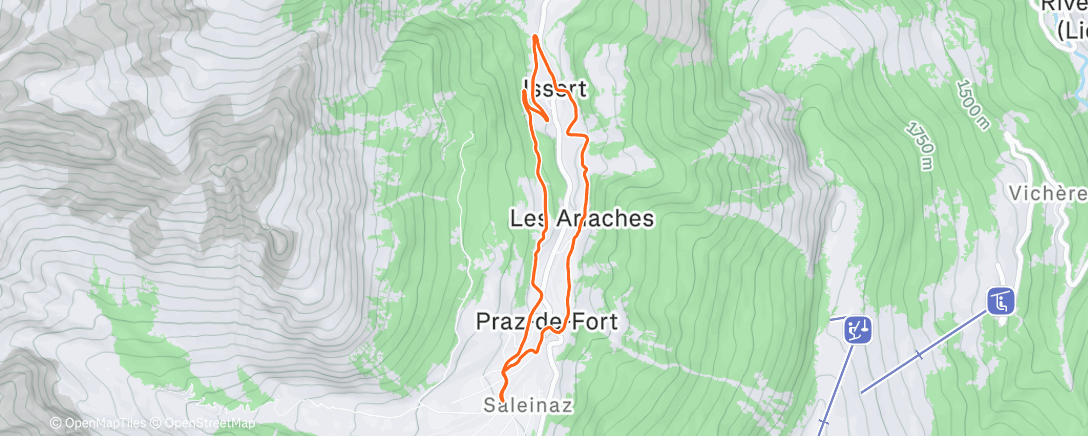 Map of the activity, Course à pied