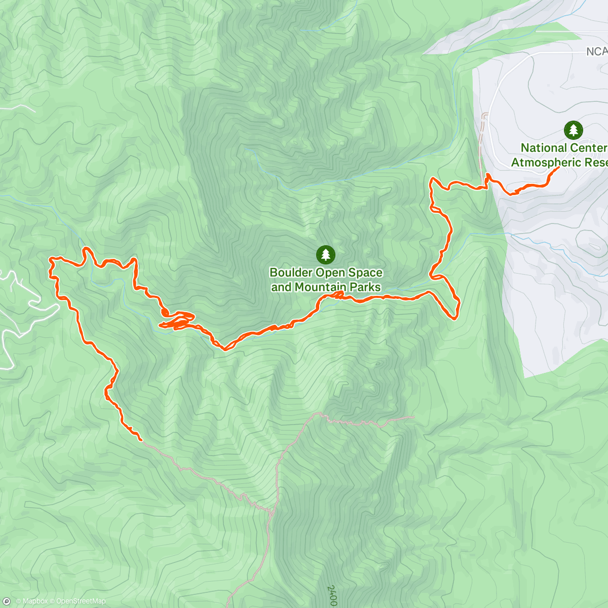 Map of the activity, Most of Bear Peak