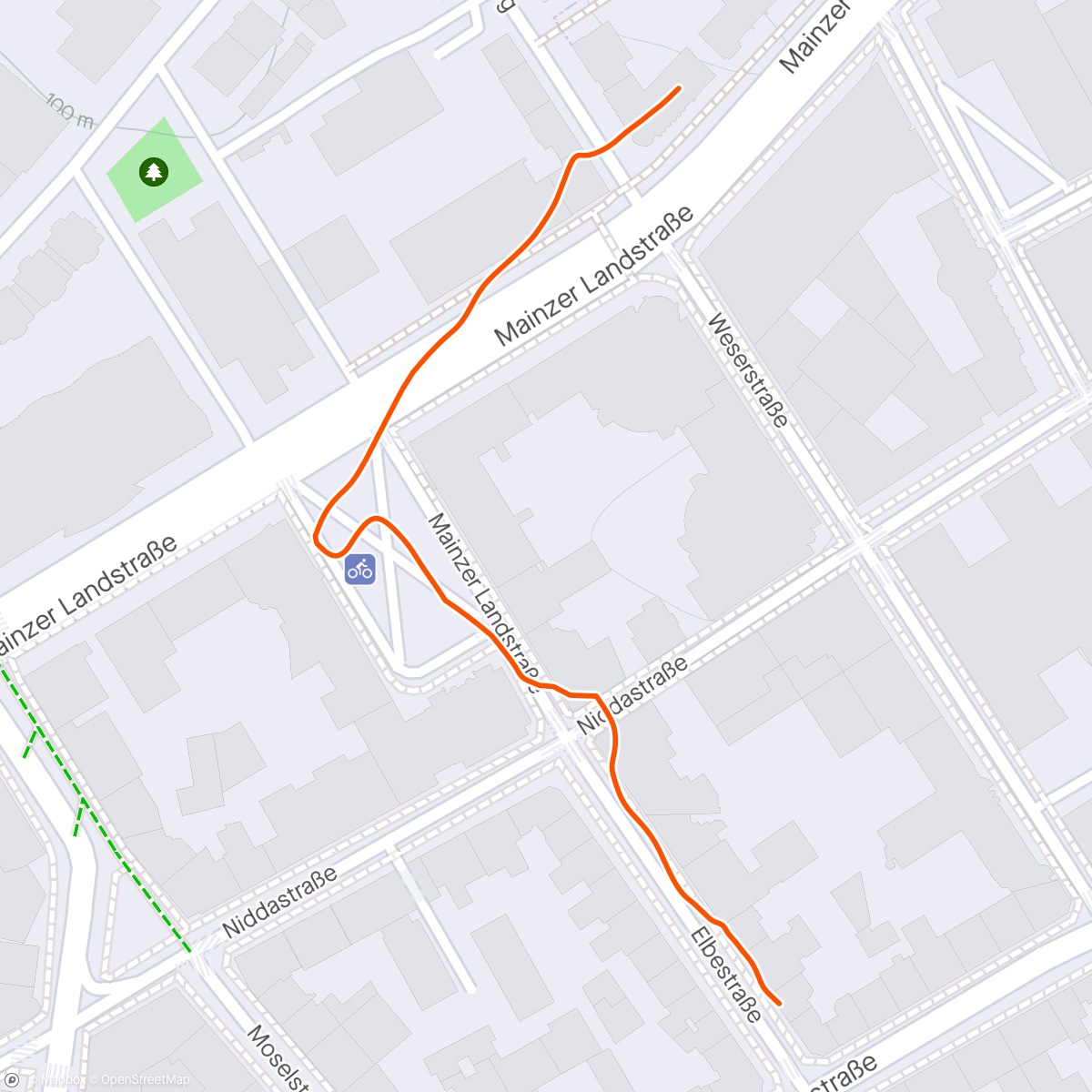 Map of the activity, Auf dem Weg zur Arbeit durch das Frankfurter Rotlichtviertel