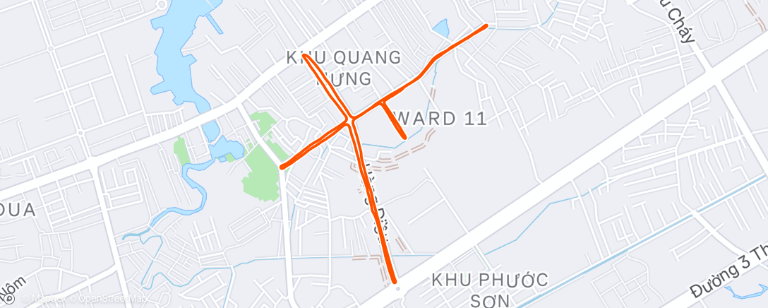 Map of the activity, Morning Run