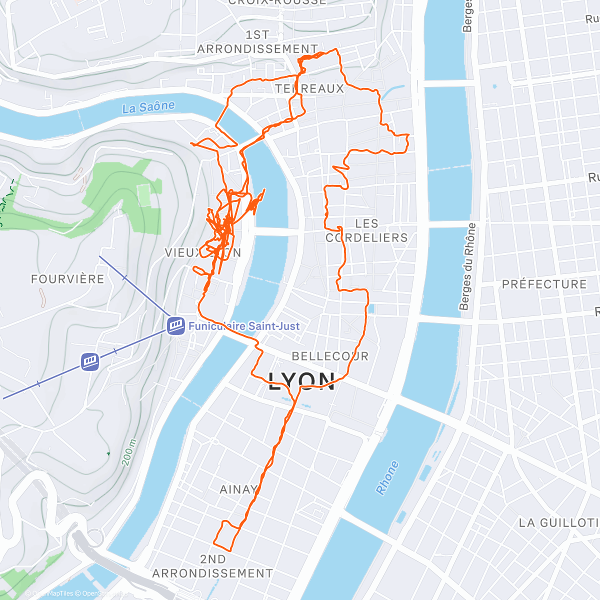 Карта физической активности (Lyon Afternoon Walk)