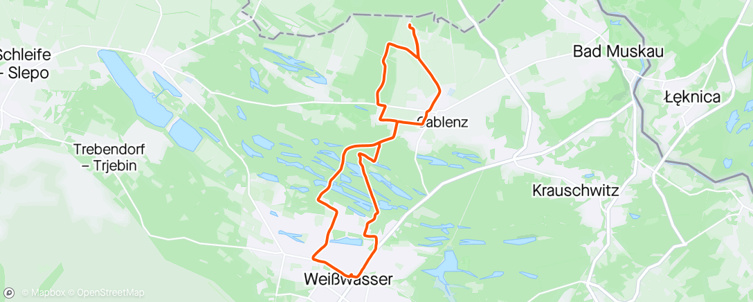 Map of the activity, Mountainbike-Fahrt am Abend