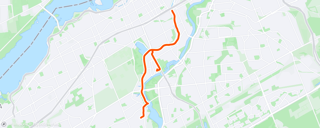 Map of the activity, 2x3km intervals