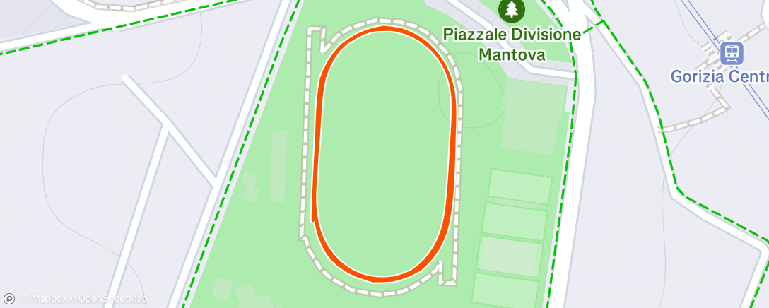 Map of the activity, 1.500m in pista: "Campionato Regionale Master 2025", 4'31'', 1° SM45