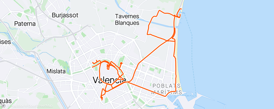 Map of the activity, Valencia ride