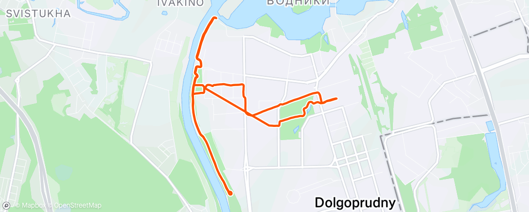 Map of the activity, Evening Run