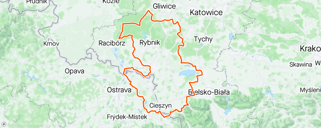 Map of the activity, Tour de Silesia