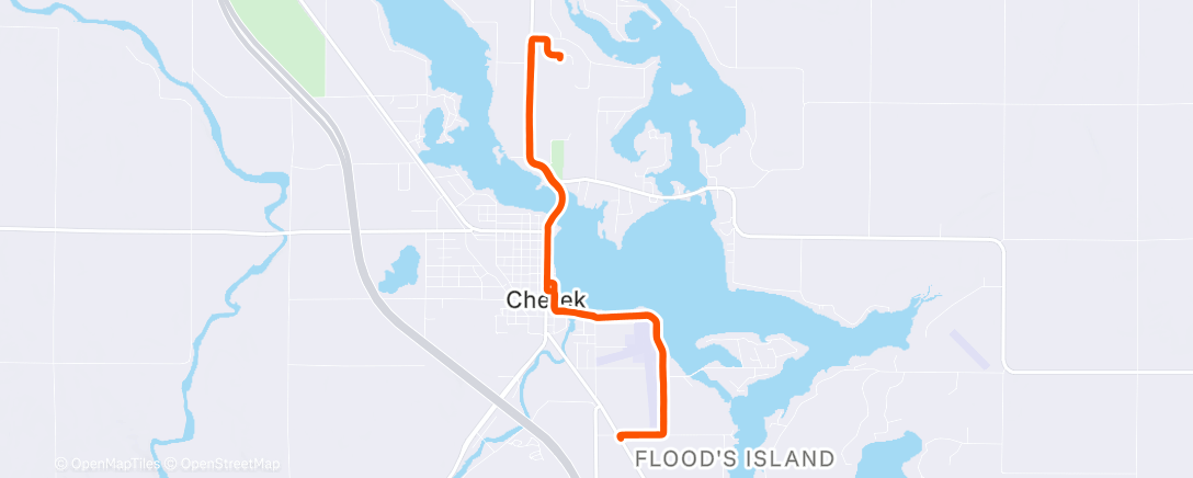 Map of the activity, Afternoon Run