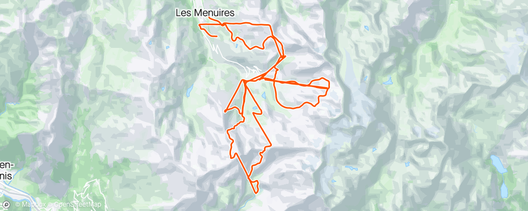 Map of the activity, Les Menuires - day 6