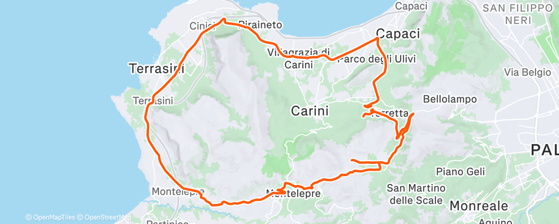 Map of the activity, Morning Mountain Bike Ride