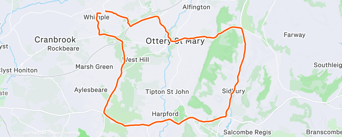 Map of the activity, Afternoon Ride