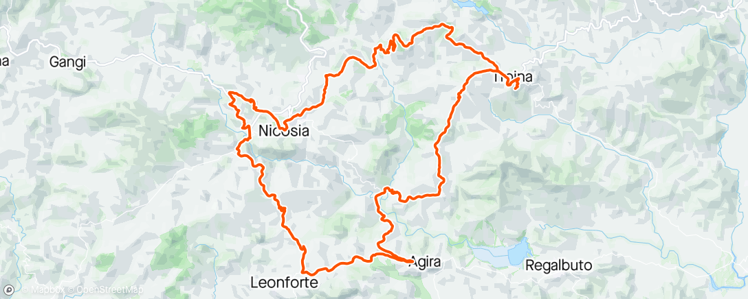 Map of the activity, Leonforte con allungo a Sperlinga