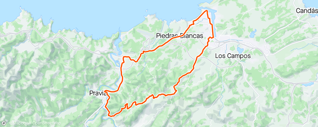 Map of the activity, Bicicleta  vespertina