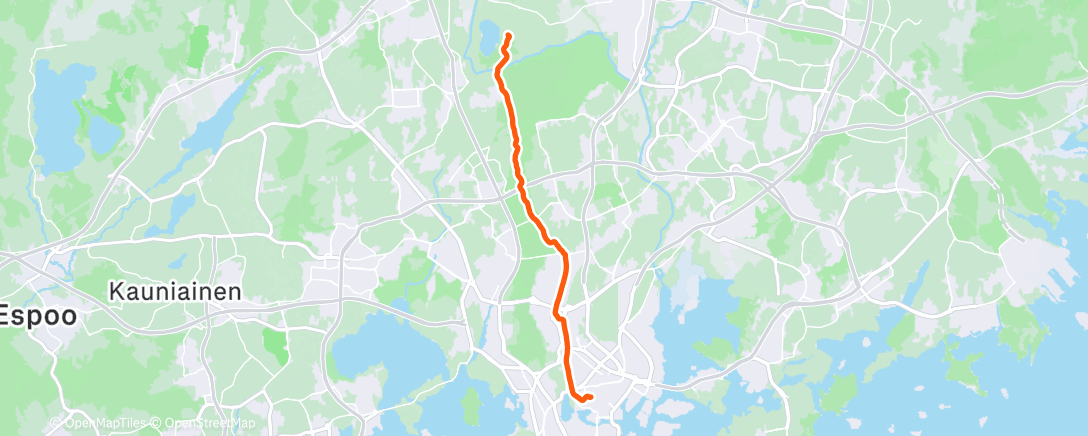 Map of the activity, Afternoon Run