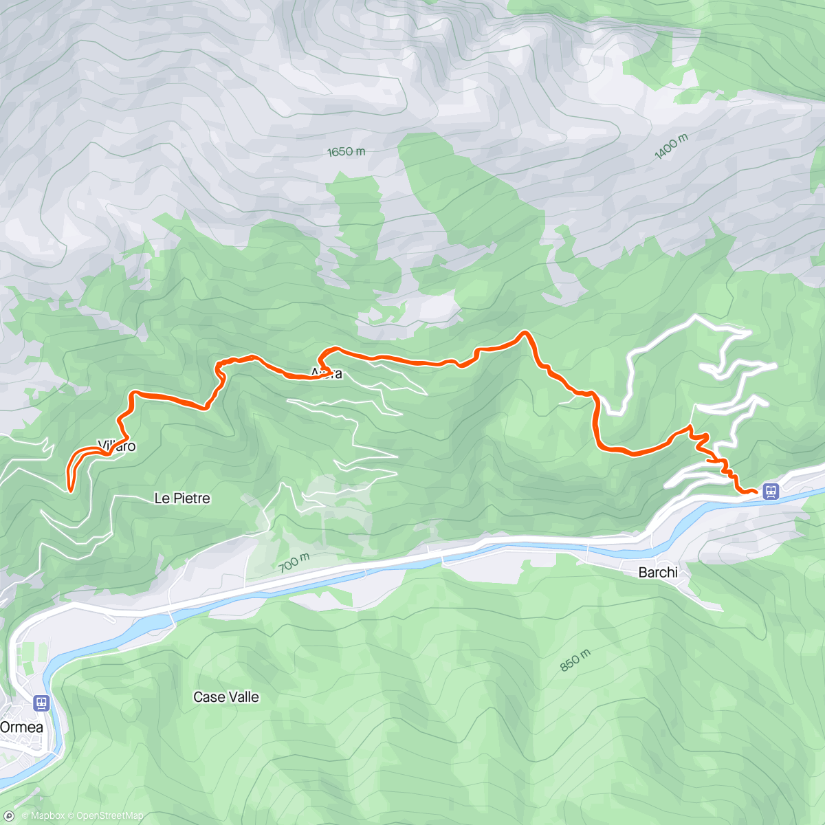 Mapa da atividade, Villaro Eca e ritorno