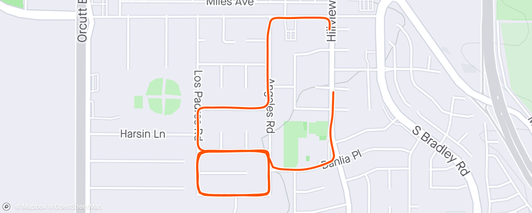 Map of the activity, 8 x  strides. My minimal speed sessions.