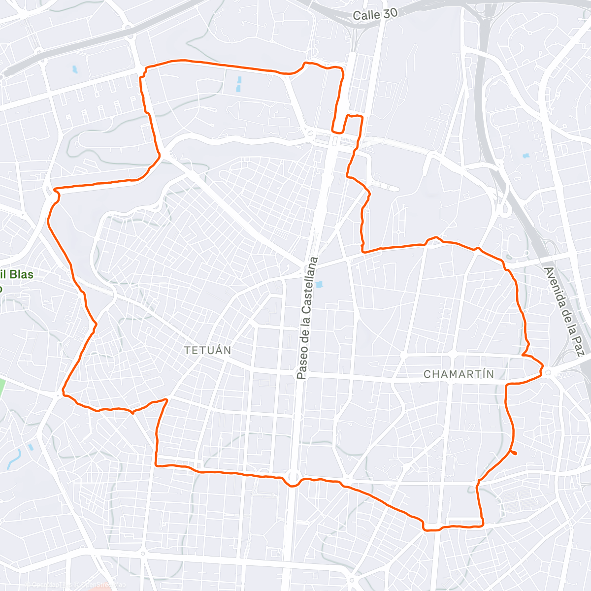 Map of the activity, INTVL run:  territory mode!