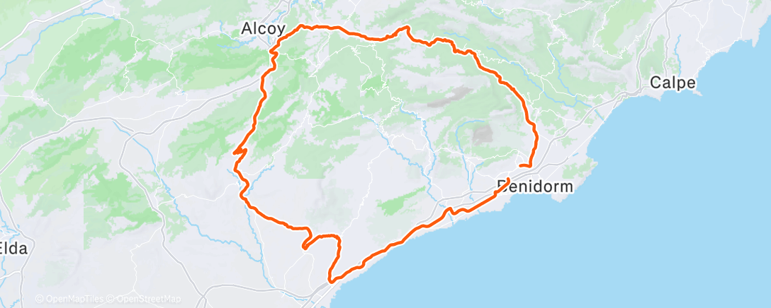 Map of the activity, Ciclismo