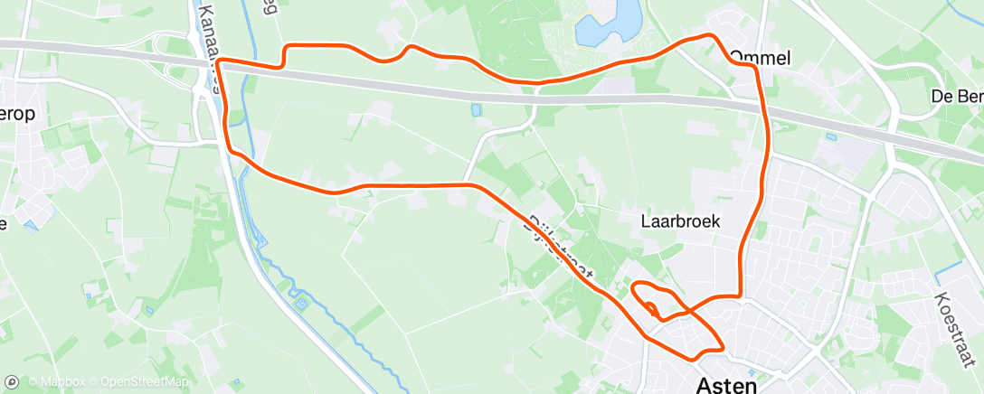 Map of the activity, Duurloop Via Ommel 🌛🔦