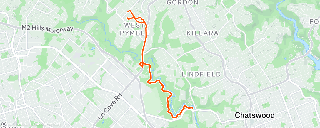 Map of the activity, Afternoon Run