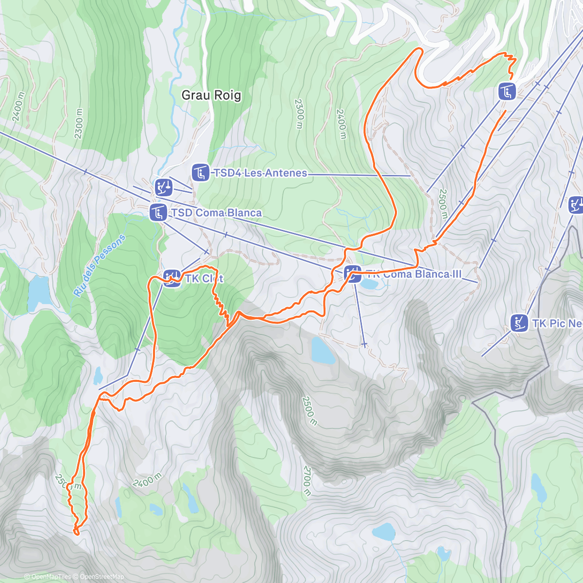 Map of the activity, Pas Casa a Montmelus