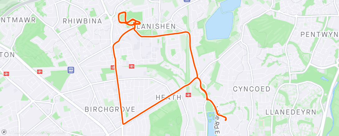 Map of the activity, Morning Run including Llanishen parkrun