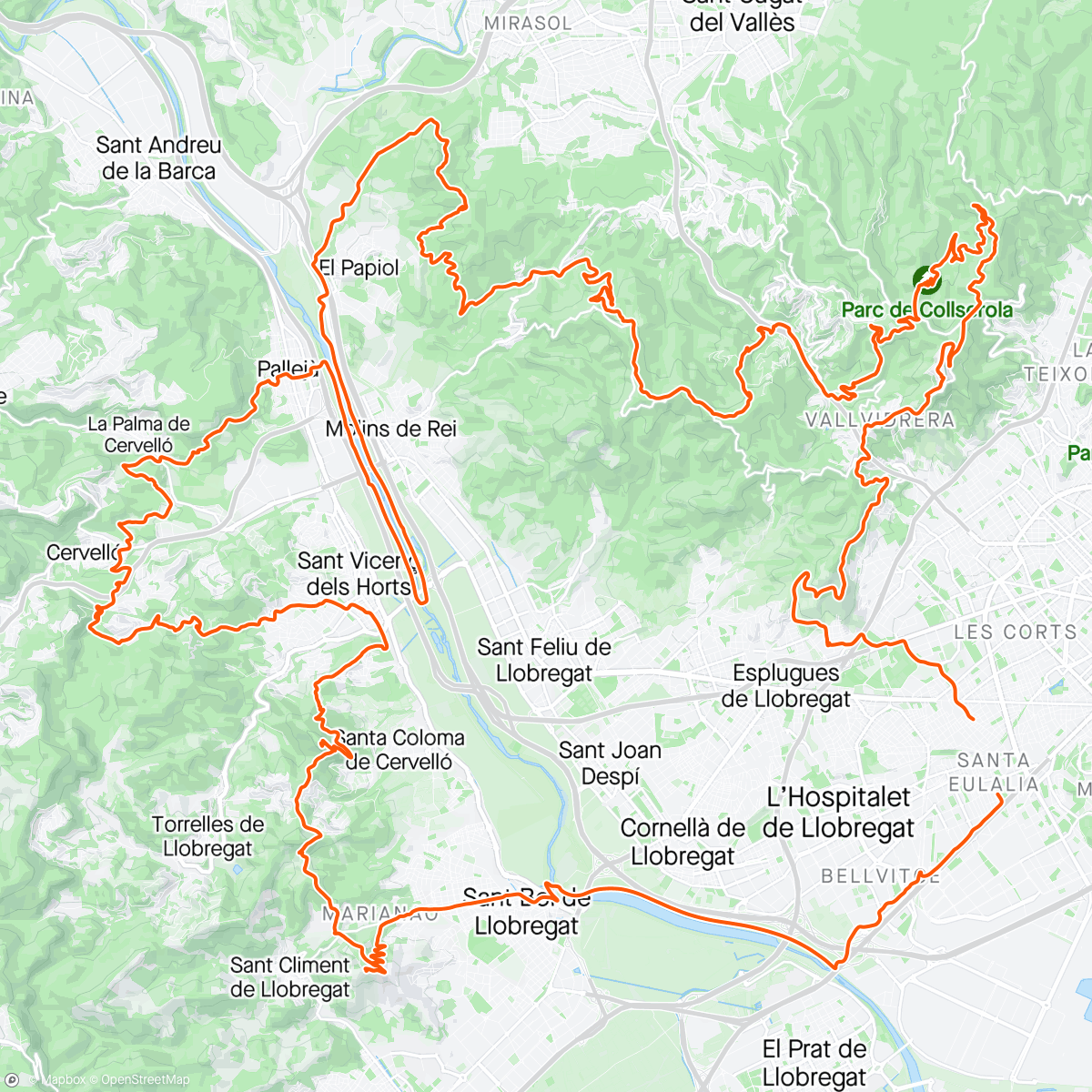 Map of the activity, MTB - Ruta de las ermitas del Baix Llobregat