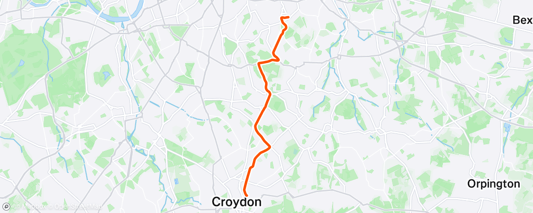 Map of the activity, Evening Ride
