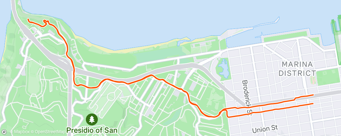 Map of the activity, Morning Run