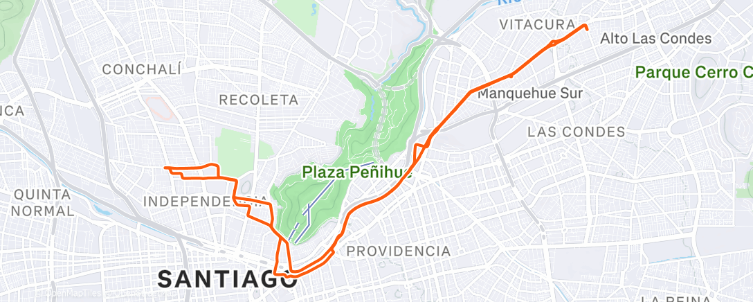 Map of the activity, Vuelta ciclista vespertina