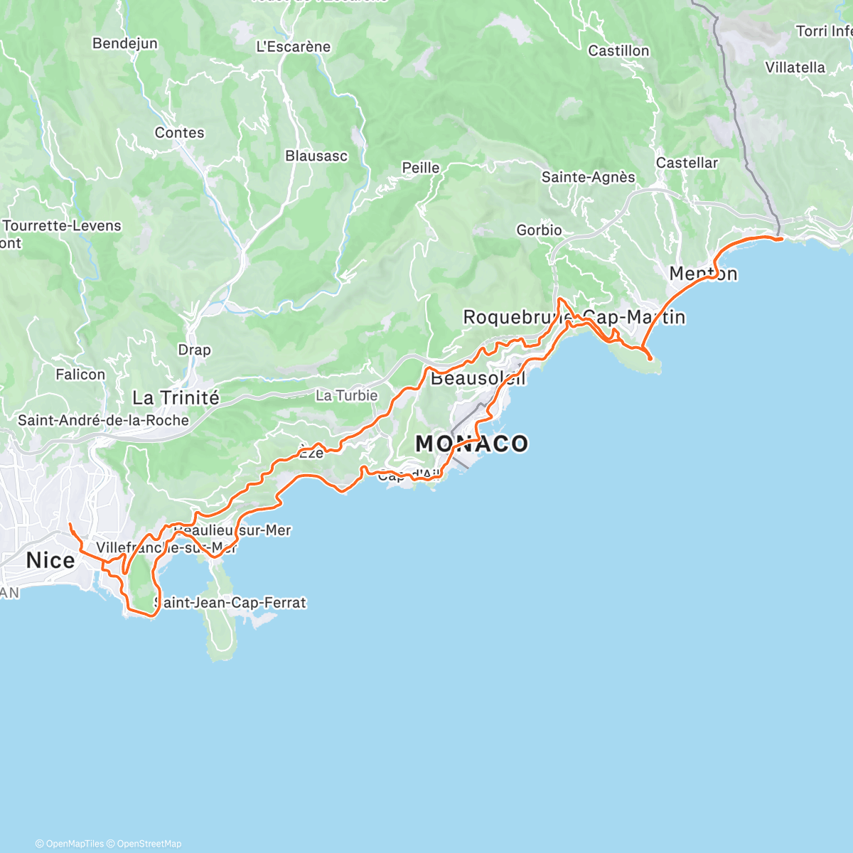 Map of the activity, Sortie vélo dans l'après-midi