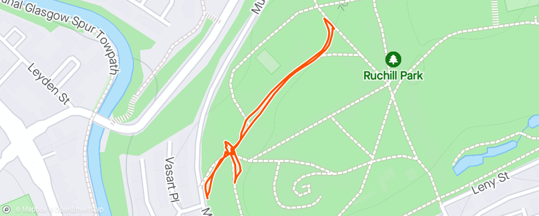 Map of the activity, Marshalling at Ruchill parkrun