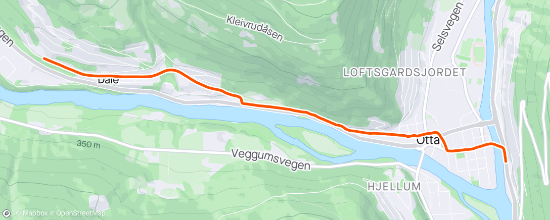 Map of the activity, Lunch Run home