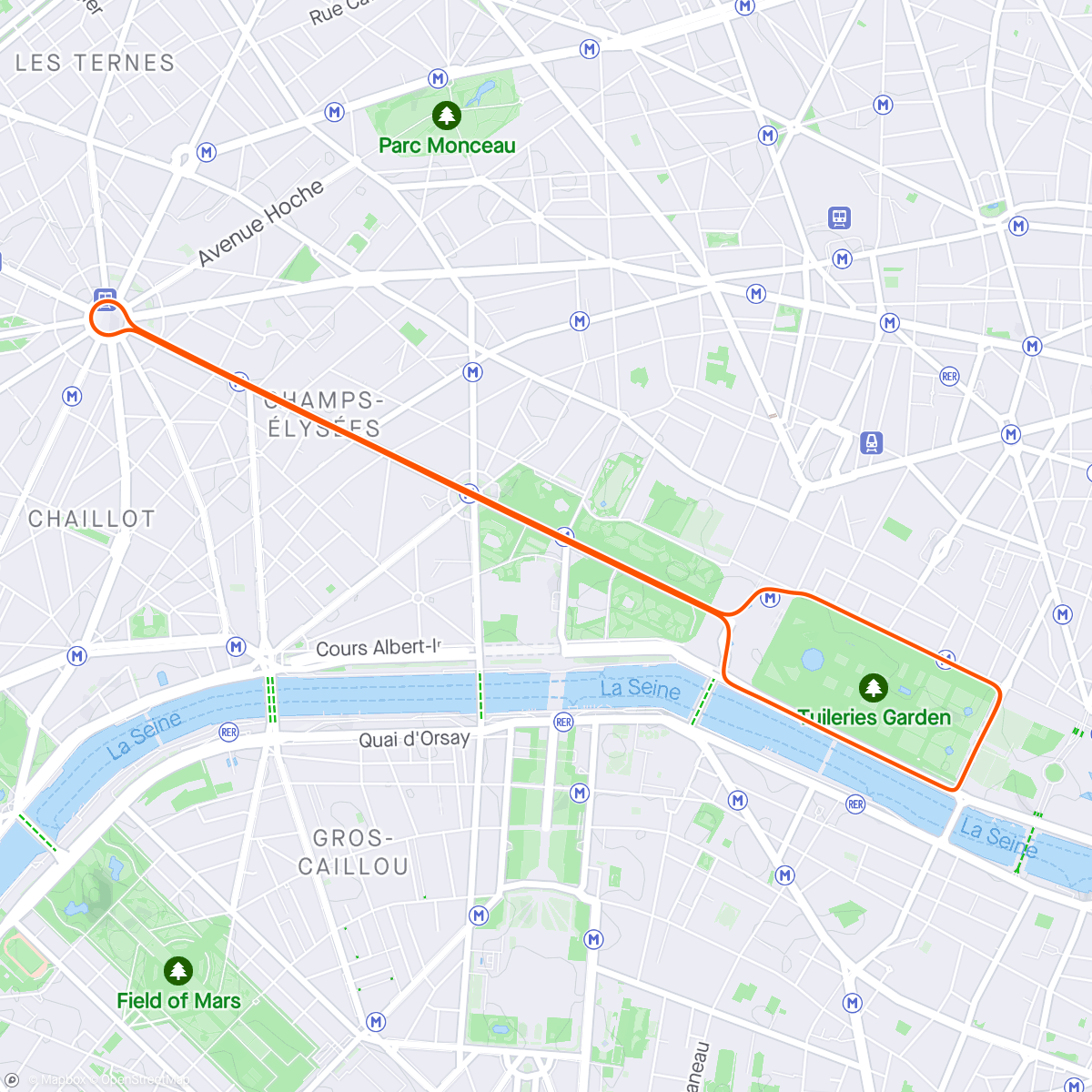 Карта физической активности (Zwift - Paris)