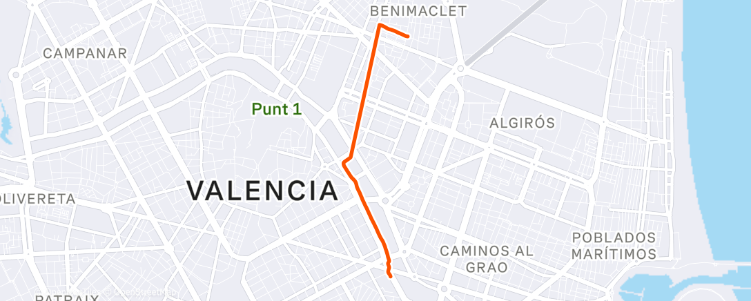 Map of the activity, Morning Run