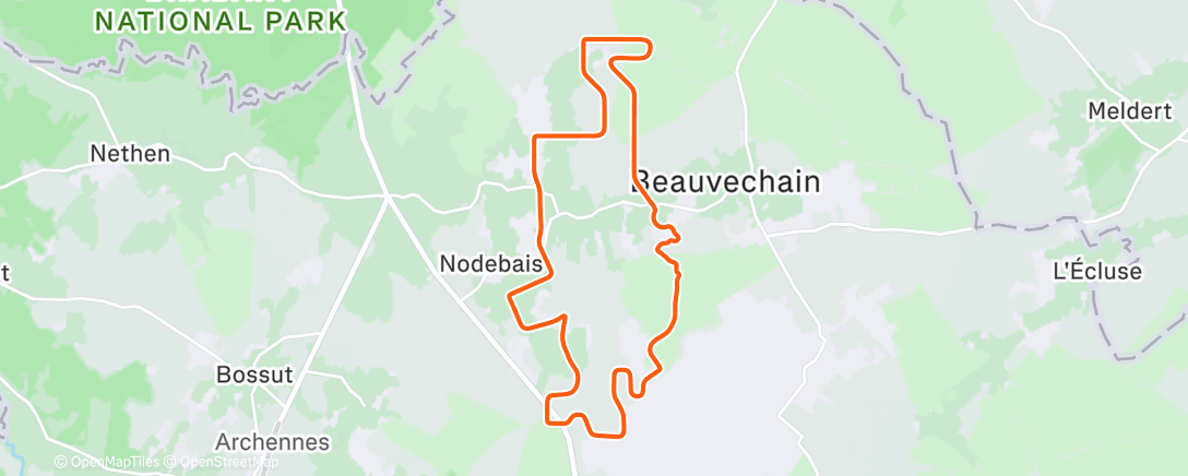 Map of the activity, MyWhoosh - Z2 60 min